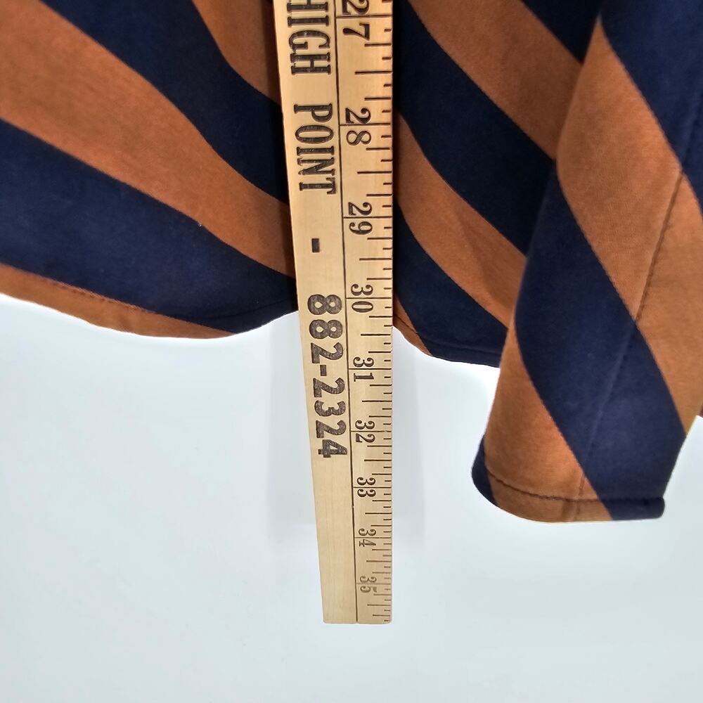 Chico’s Navy Striped Preppy Button Up Office Classic Tunic Top Shirt Sz 2 US 12 - Picture 6 of 7